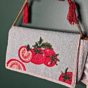 Made in India Beaded Tomato Handcrafted Crossbody Bag